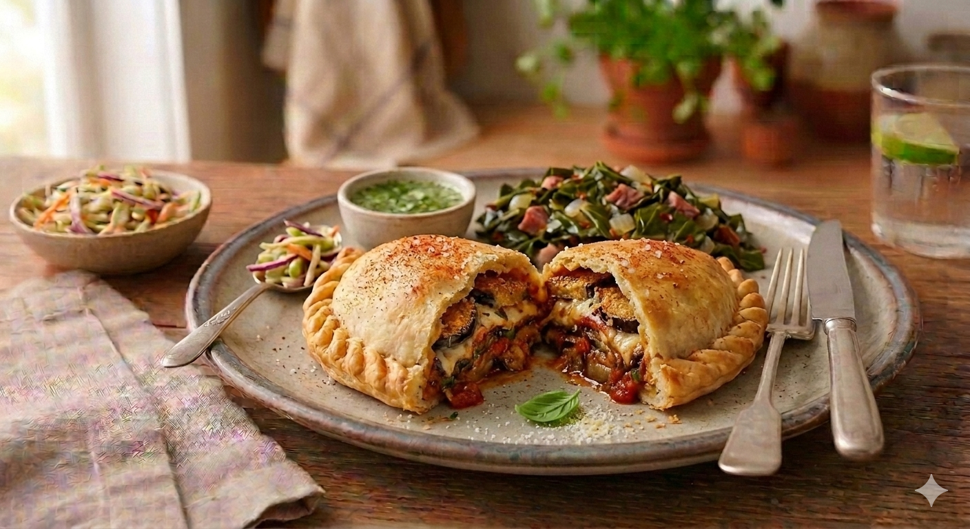 Italian-Style Eggplant Parmesan Empanada